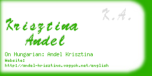 krisztina andel business card